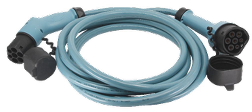 [15300004] Ladekabel 32A, 22kW, 6mm², 8m, gerade, Typ 2- Typ 2