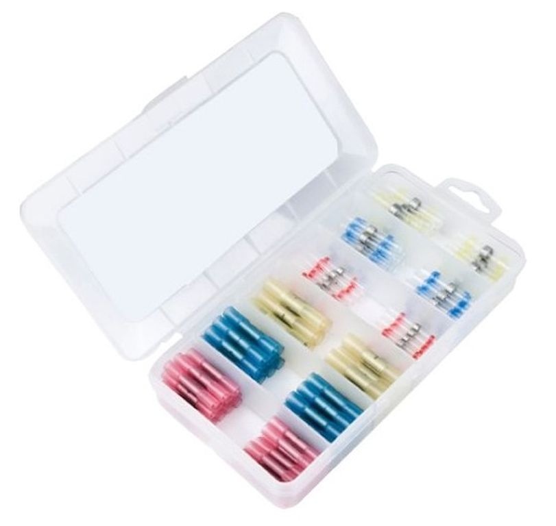 Assortiment de connecteurs thermorétractables et à souder, 150 pièces