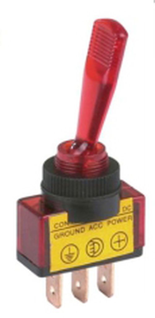 Kippschalter (1) Ein - Aus, rot, 12V/20A, 24V/5A