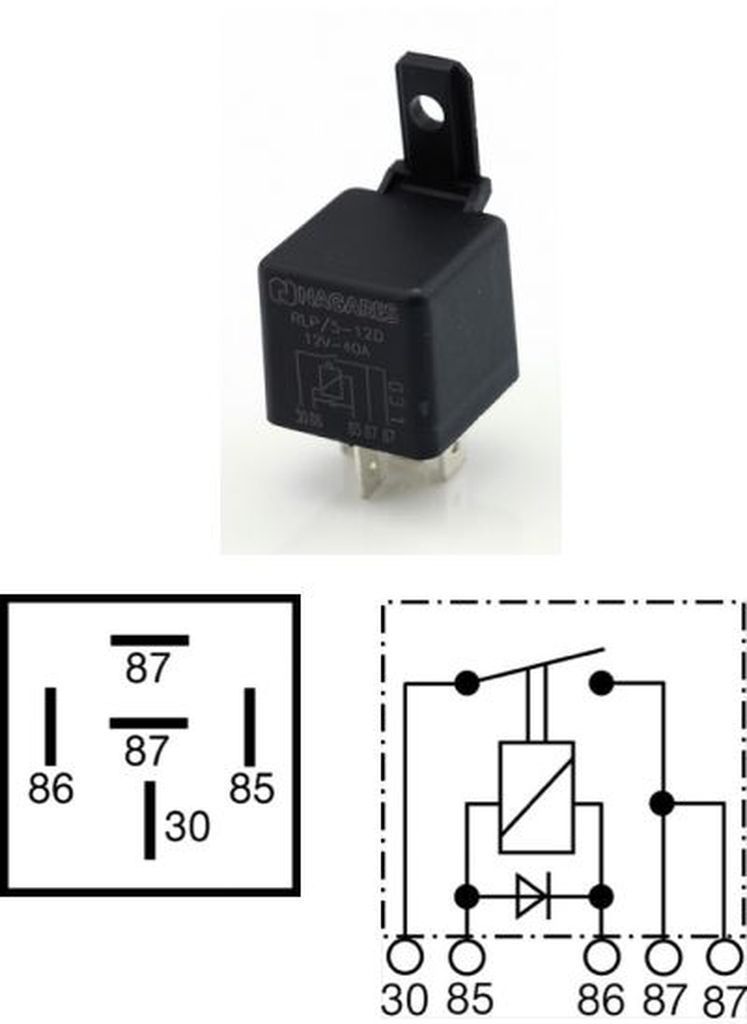 [75.615.115] Mini, Schliesser Relais 115, 12V / 40A