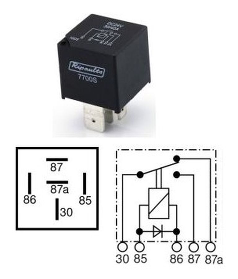 [75.615.283] Mini, Hochleistungs Relais 283, 24V / 40A