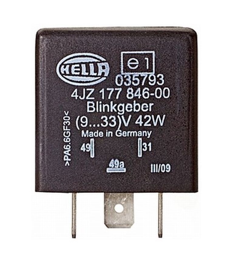 [4JZ.177.846.001] Centrale clignotante (5) Hella sans contrôle de défaillance 9-33V / 42 watts