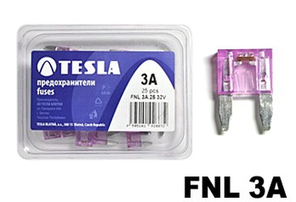 Flachstecksicherung Mini mit LED - Anzeige, lila, 3A