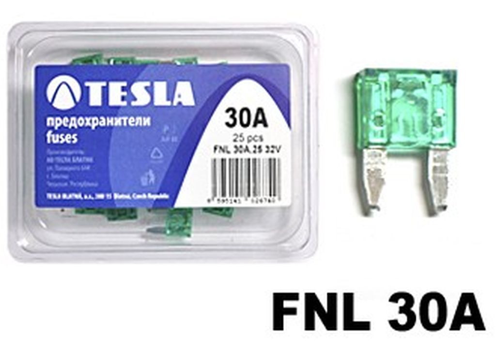 Flachstecksicherung Mini mit LED - Anzeige, grün, 30A