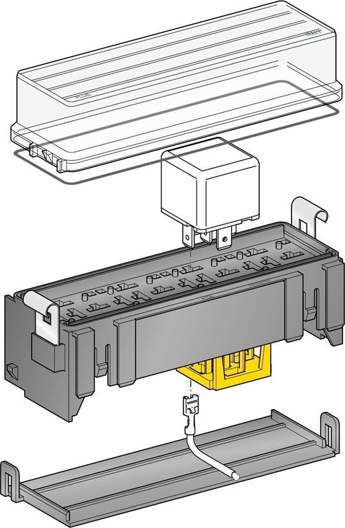 Sicherungshalter MTA  für 4 Minirelais, DIN/SAE