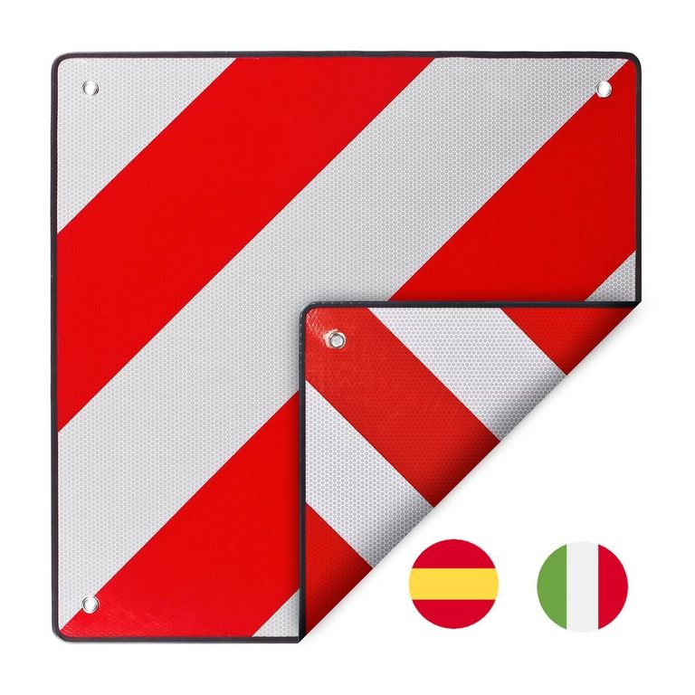 [021000380] Panneau 500 x 500mm, rouge/blanc, acier