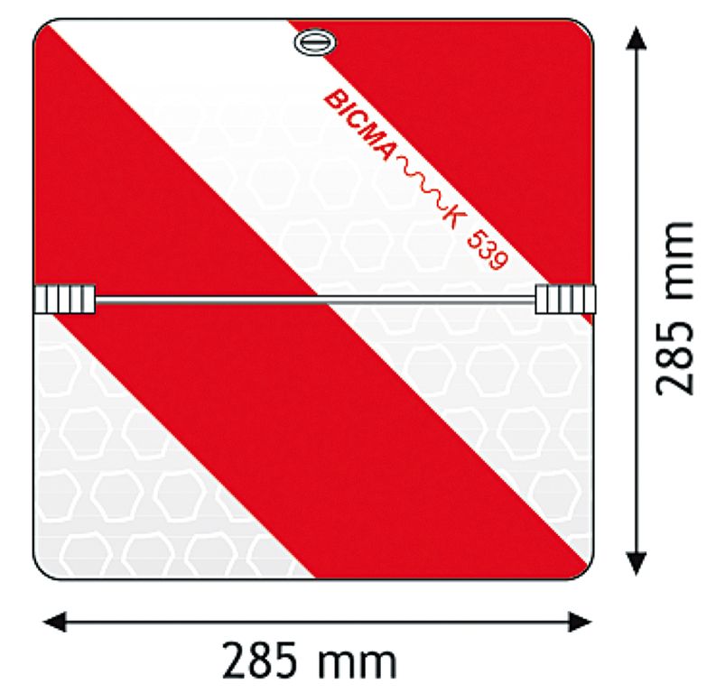 [PW.180H] Plaque arrière  285 x 285 rabattable