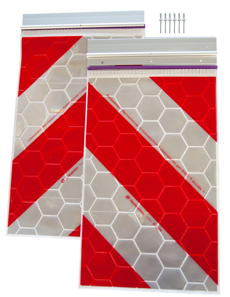 Warnflaggen Set,  ECE für Hebebühnen links + rechts