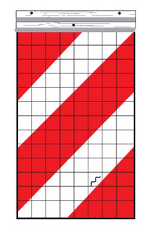 [600208L] Drapeau d'avertissement avec support ECE pour ponts élévateurs, gauche