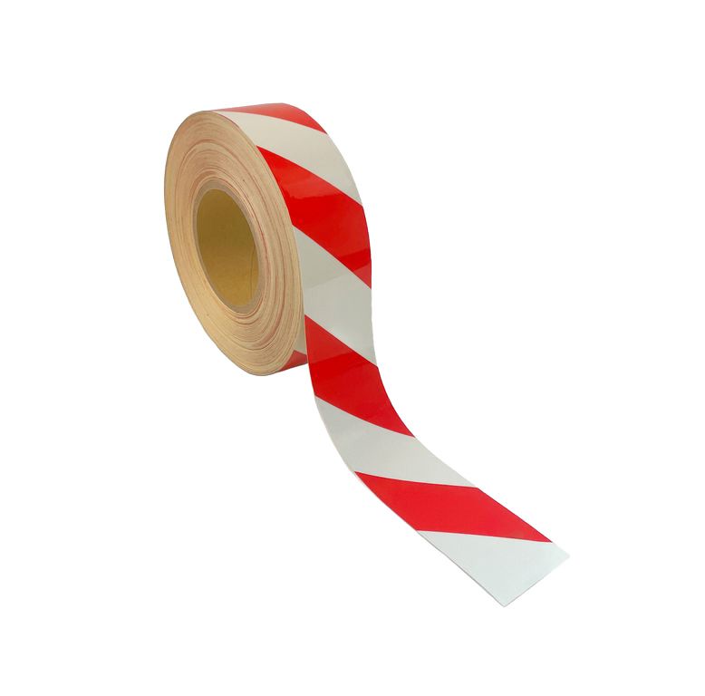 [021000222] Autocollant réfléchissant rouge/blanc (rouleau à 50m)