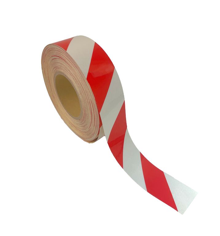 Reflektierklebeband  rot/weiss  (Rolle à 50m)