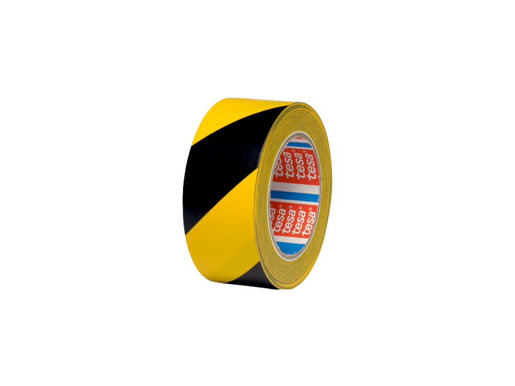 Bodenmarkierband gelb/schwarz 50mm x 33m Tesa