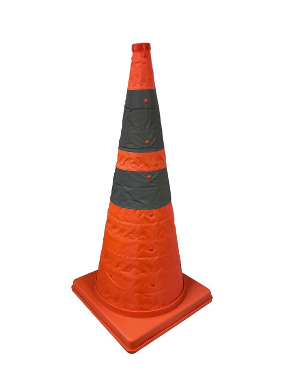 Signalkegel 75cm rot / weiss, faltbar!!
