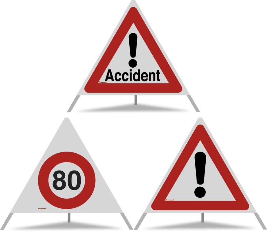 Triopan Faltsignal 90cm   3-seitig  1x Accident (!)