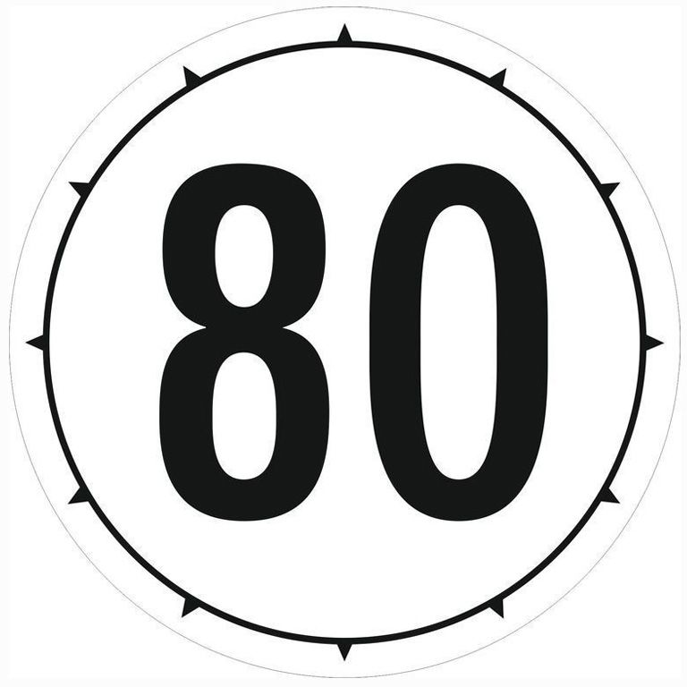 [41.181] Plaques autocollant Spikes 80 km Ø 150 mm