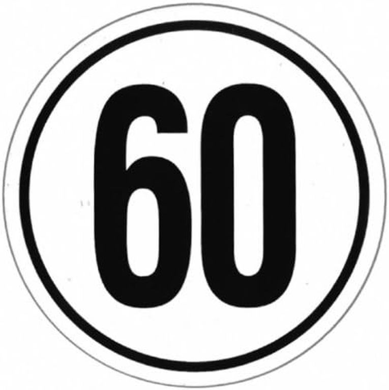 [410060] Folie selbstklebend 60 km/h Ø 200mm für DE und EU