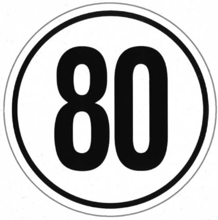 [410080] 80 km/h-autocollant, Ø 200mm