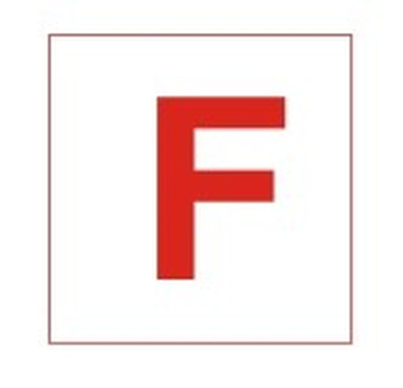 [41.340] Selbstklebefolie " F" 100 x 100mm"