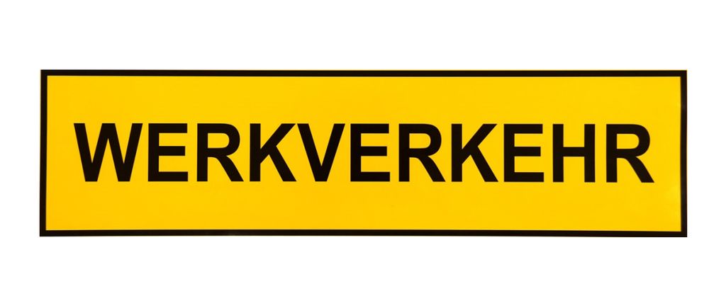 [600.353.F.GELB] Autocollant WERKVERKEHR 500 x 130 mm