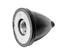 Butoir caoutchouc-métal hauteur 25mm, Ø25mm