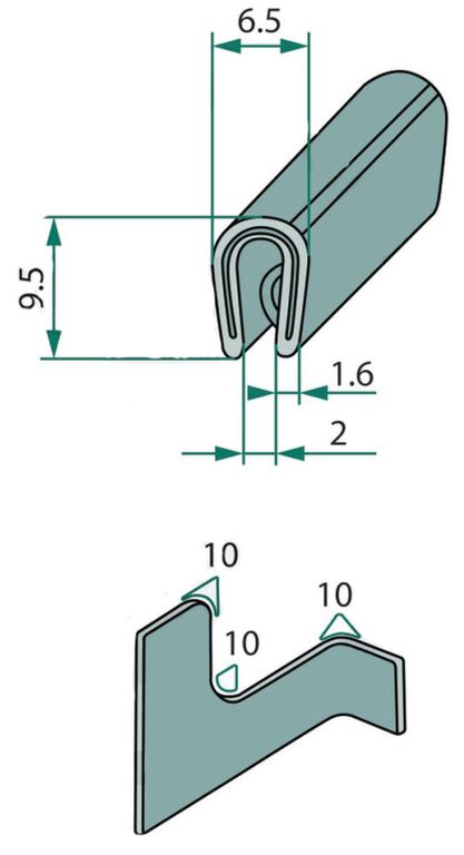 [116453] Kantenschutzprofil, Klemmbereich 1-2 mm