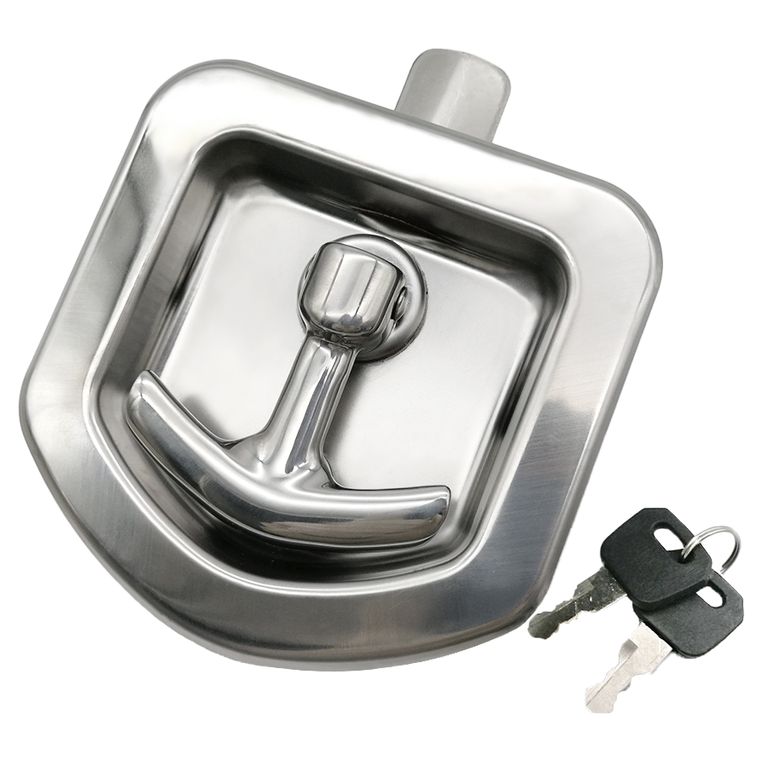 Serrure de coffre inox, 125 x 124mm
