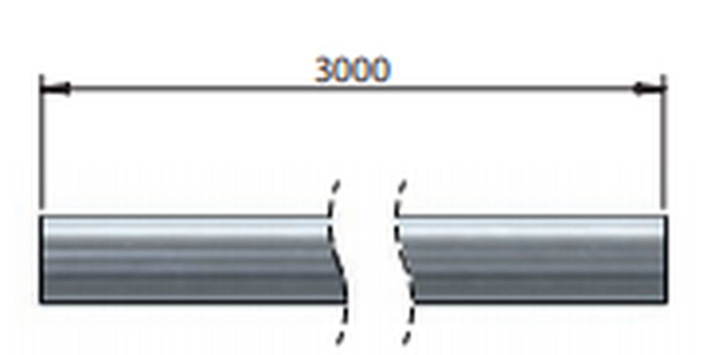 [008016006] Tige de torsion Ø 20 x 2 x 3000mm Inox