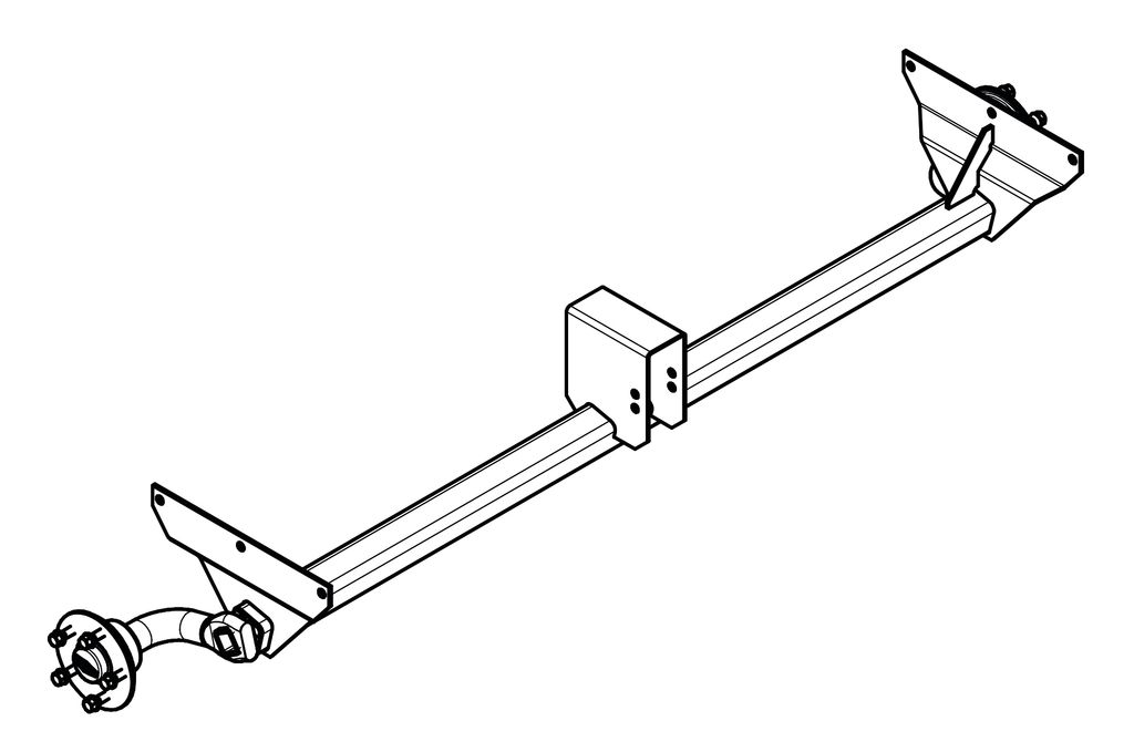 Essieu non freiné 750kg, A: 1337mm, C: 1655mm