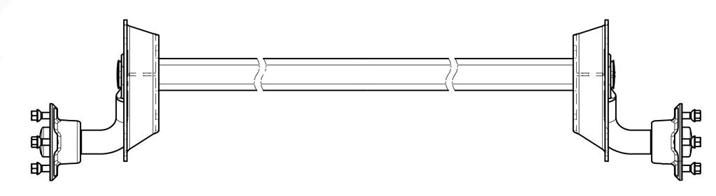 Essieu freiné 750kg, A: 1365mm, C: 1656mm