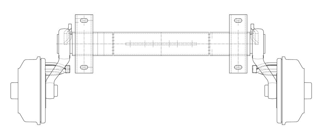 Essieu freiné 1350kg, A: 1700mm, C: 2150mm