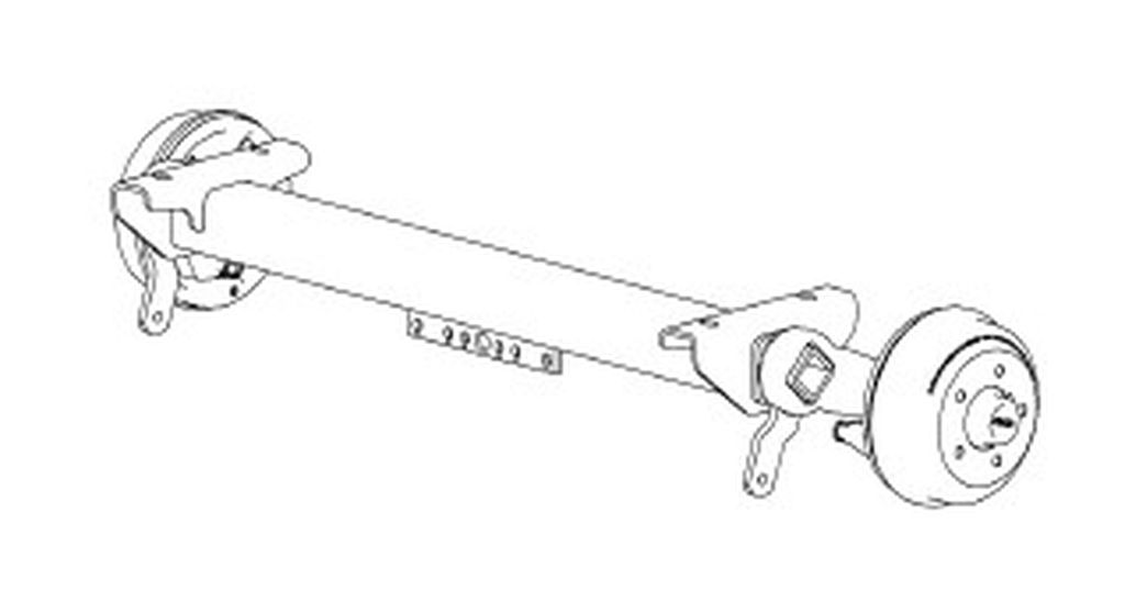 Essieu freiné 1500kg, A:  890mm, C: 1335mm