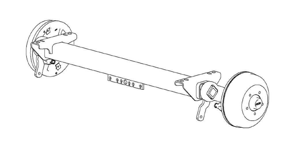 Essieu freiné 1800kg, A: 1300mm, C: 1790mm