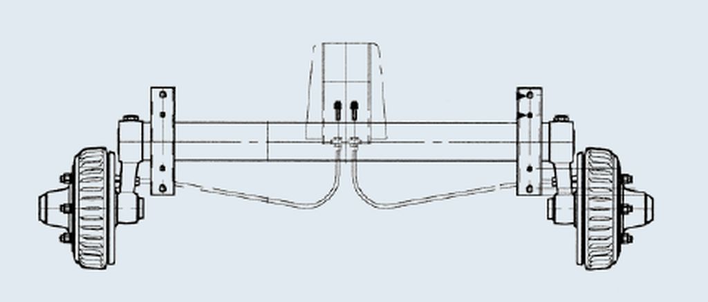 Essieu 4000kg, A: 1100mm, C: 1640mm