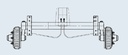 Essieu 4000kg, A: 1100mm, C: 1640mm