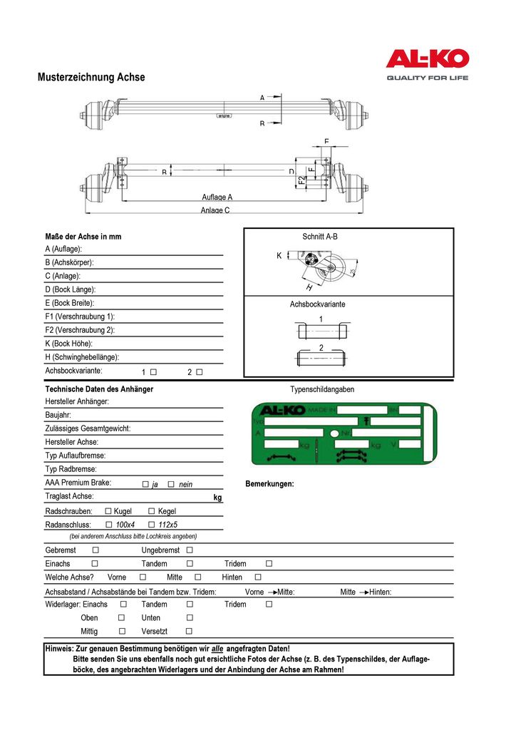 Formulaire essieu AL-KO (PDF)