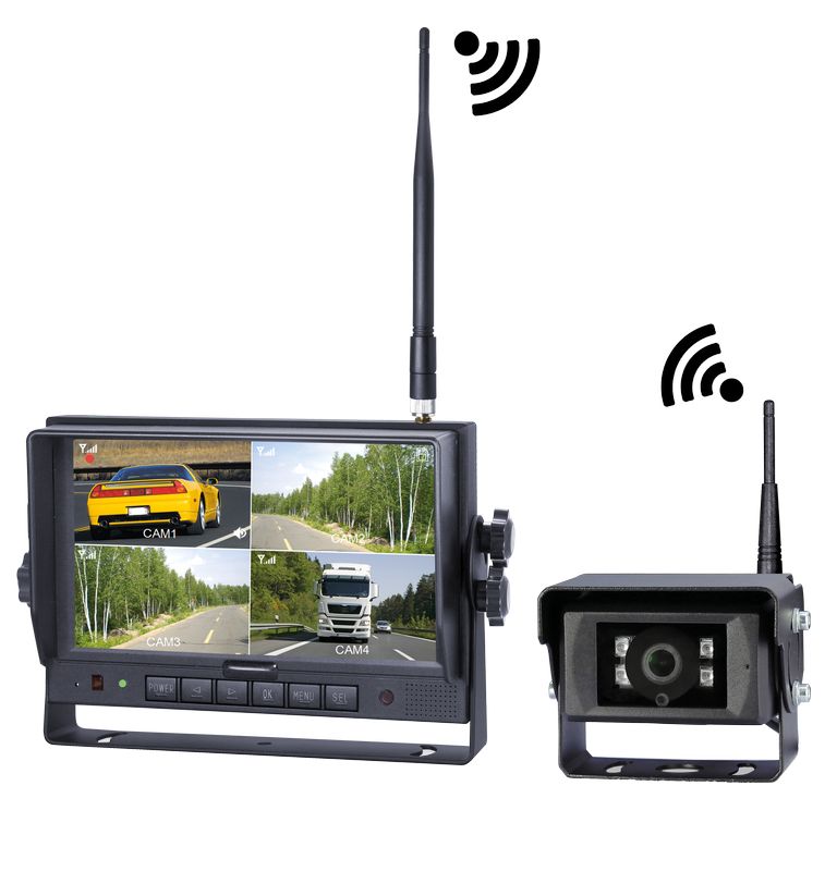 "Système de caméra de recul sans fil, 2.4GHz, HD 7"" 12/24V "