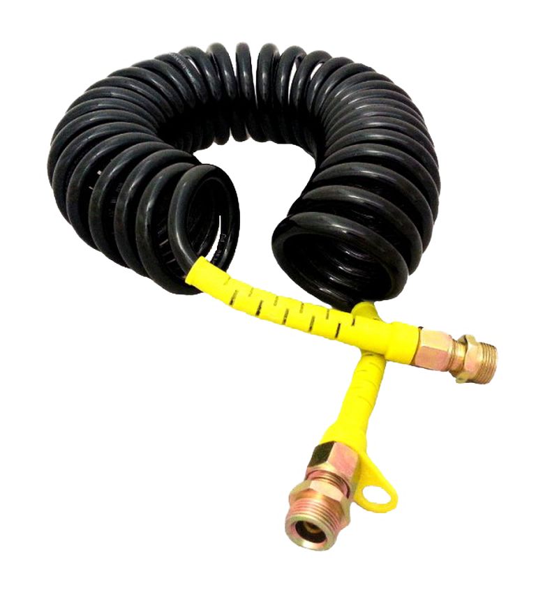 Spiralschlauch Druckluft, gelb, 7.5 m
