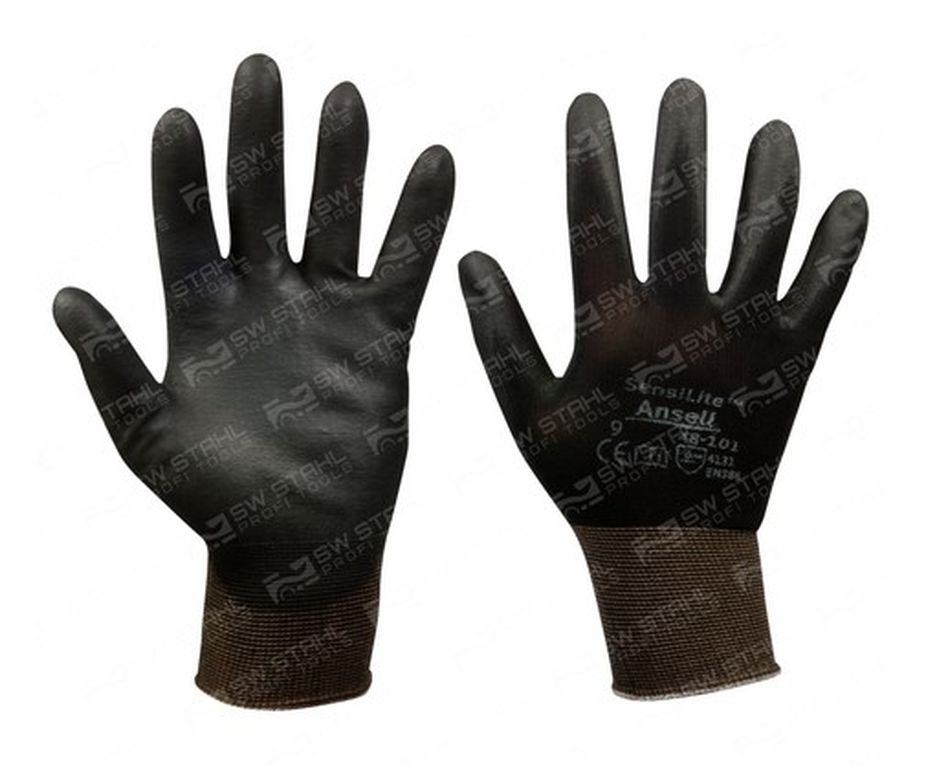 Gants tricotés-micro noir grandeur L
