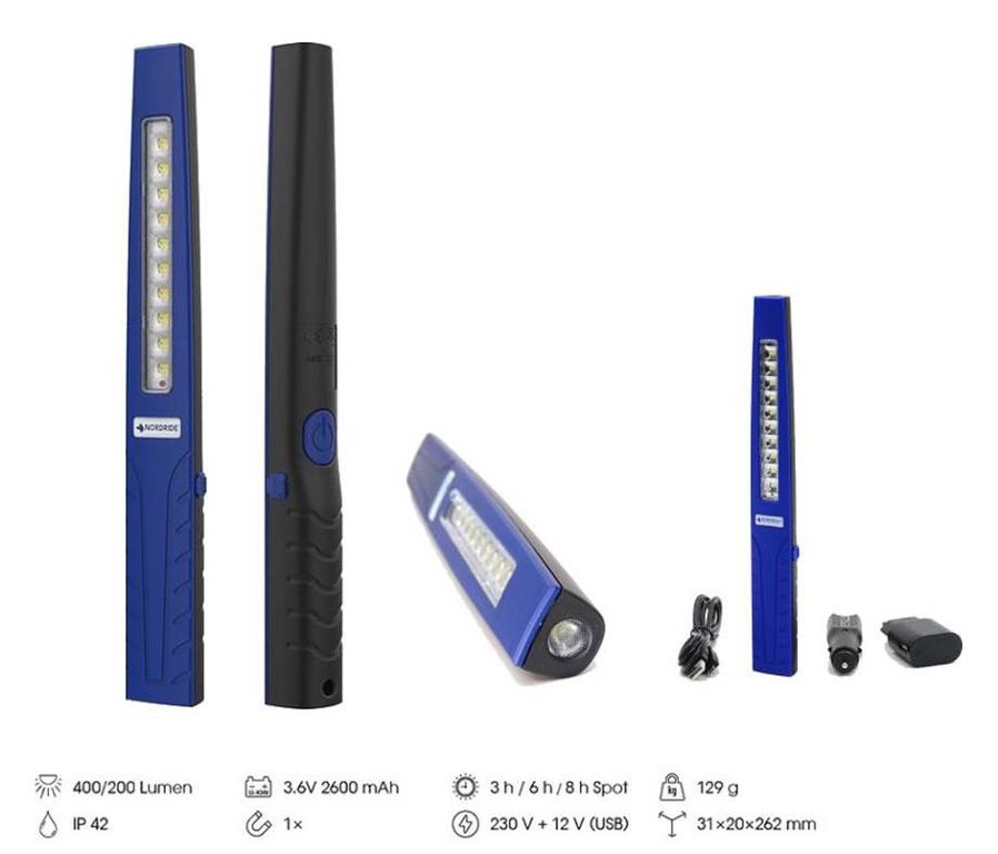 Nordride LED lampe de travail Slim Light 400/200lumen