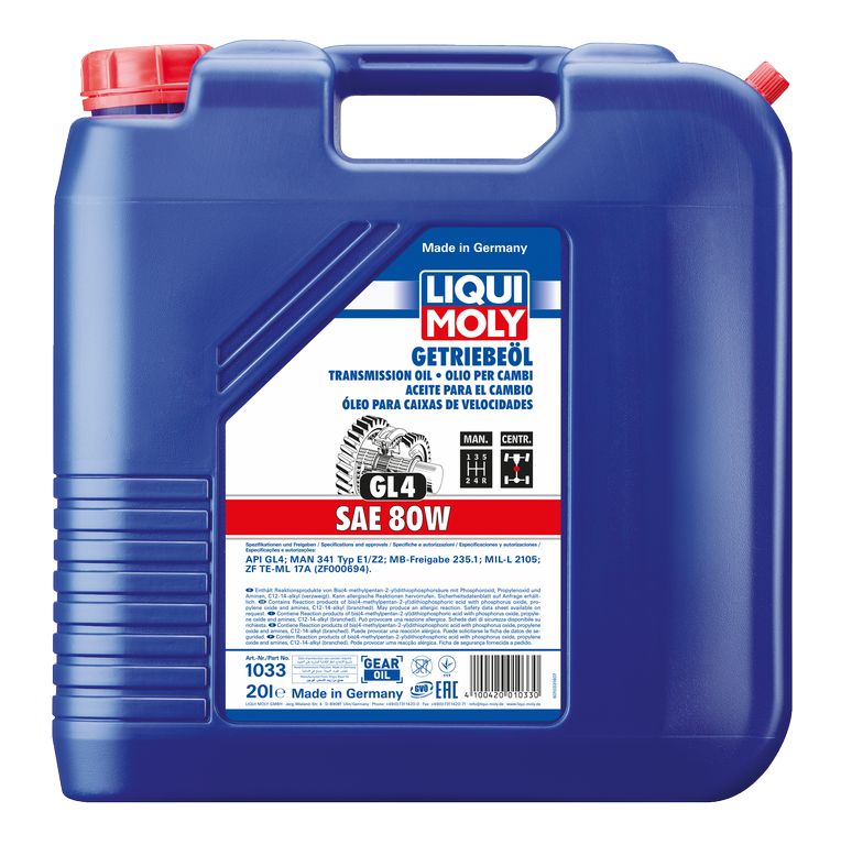 Huile de transmission SAE 80W, API GL4