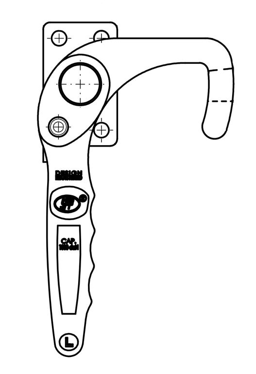 Fermeture de levier gauche avec bouton-poussoir