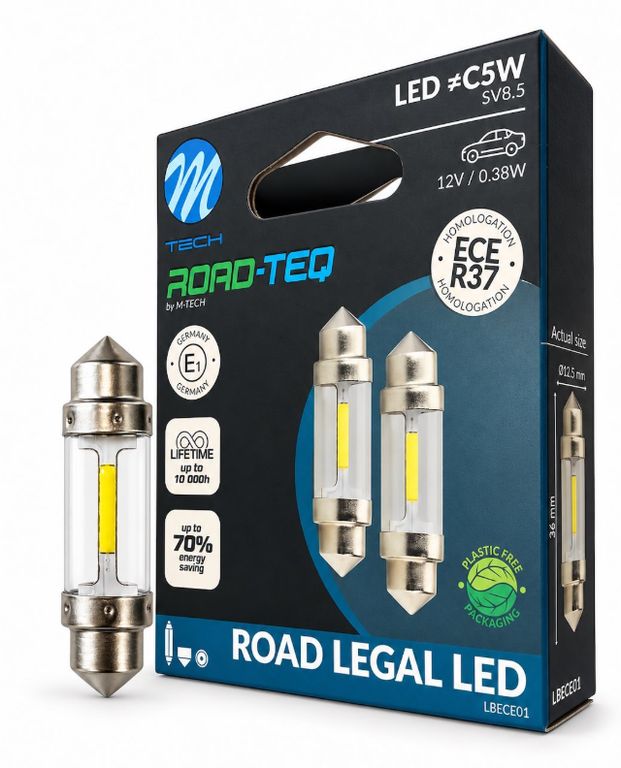 Lot de 2 ampoules LED pour soffites 12 V (≙5 W)