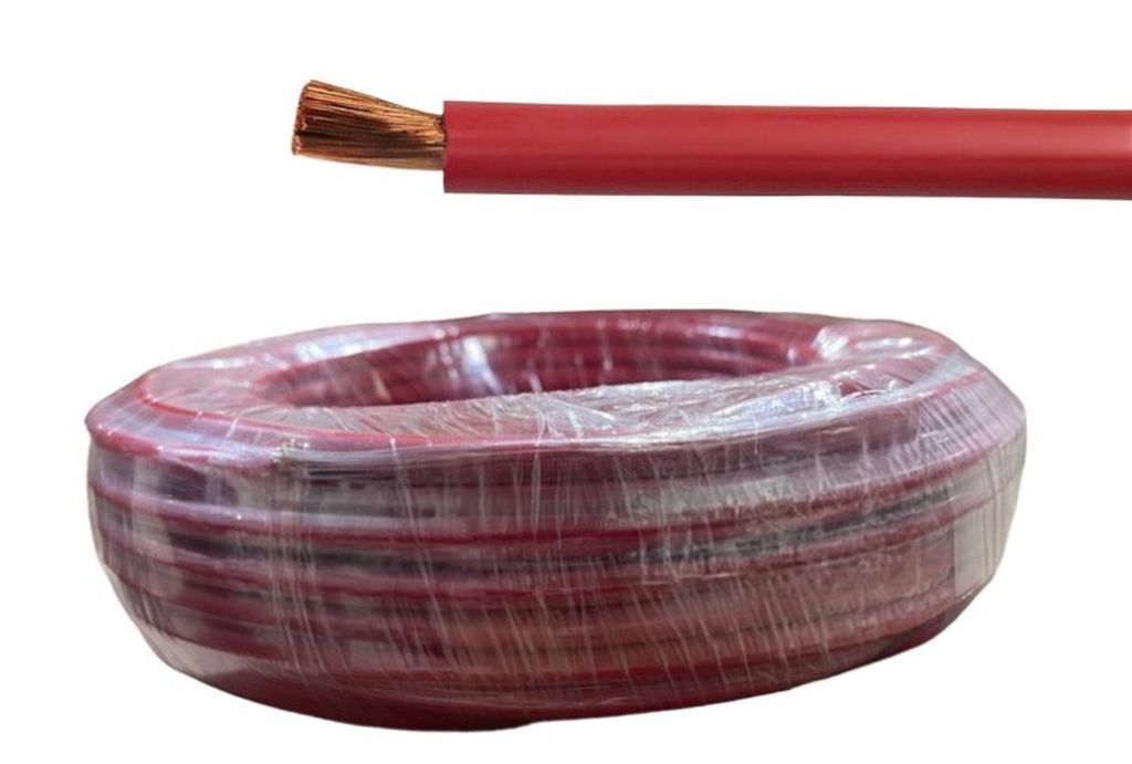 Câble de démarrage 10mm² rouge, très souple, 1 rouleau = 50m