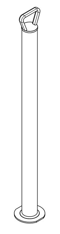 Béquille fixe zinqué,Ø=48 l=700 mm