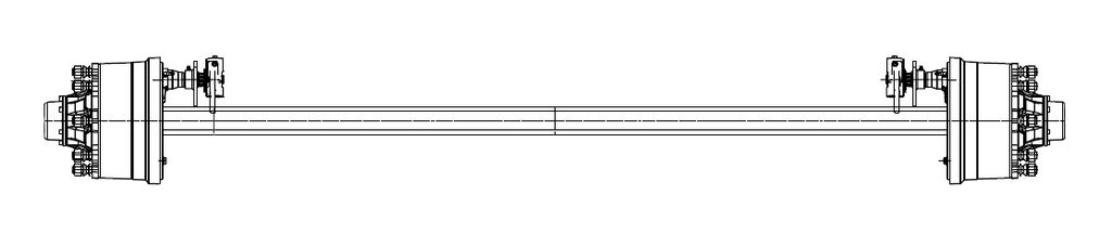 [120085x] Essieu rigide freiné 90mm carré écartement 2600mm