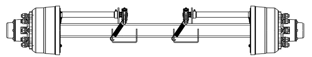 Essieu rigide freiné 100mm carré écartement 1850mm