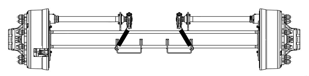 Essieu de freinage 130mm, 1950mm T
