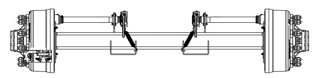 [118070] Essieu rigide freiné 120mm carré écartement 1900mm T