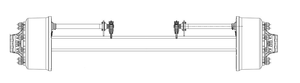 Essieu rigide freiné 130mm carré écartement 2100mm T