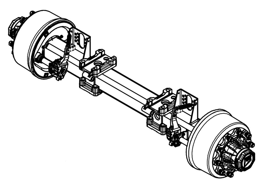 Bremsachse 150mm 4-kant Spur 2100mm T